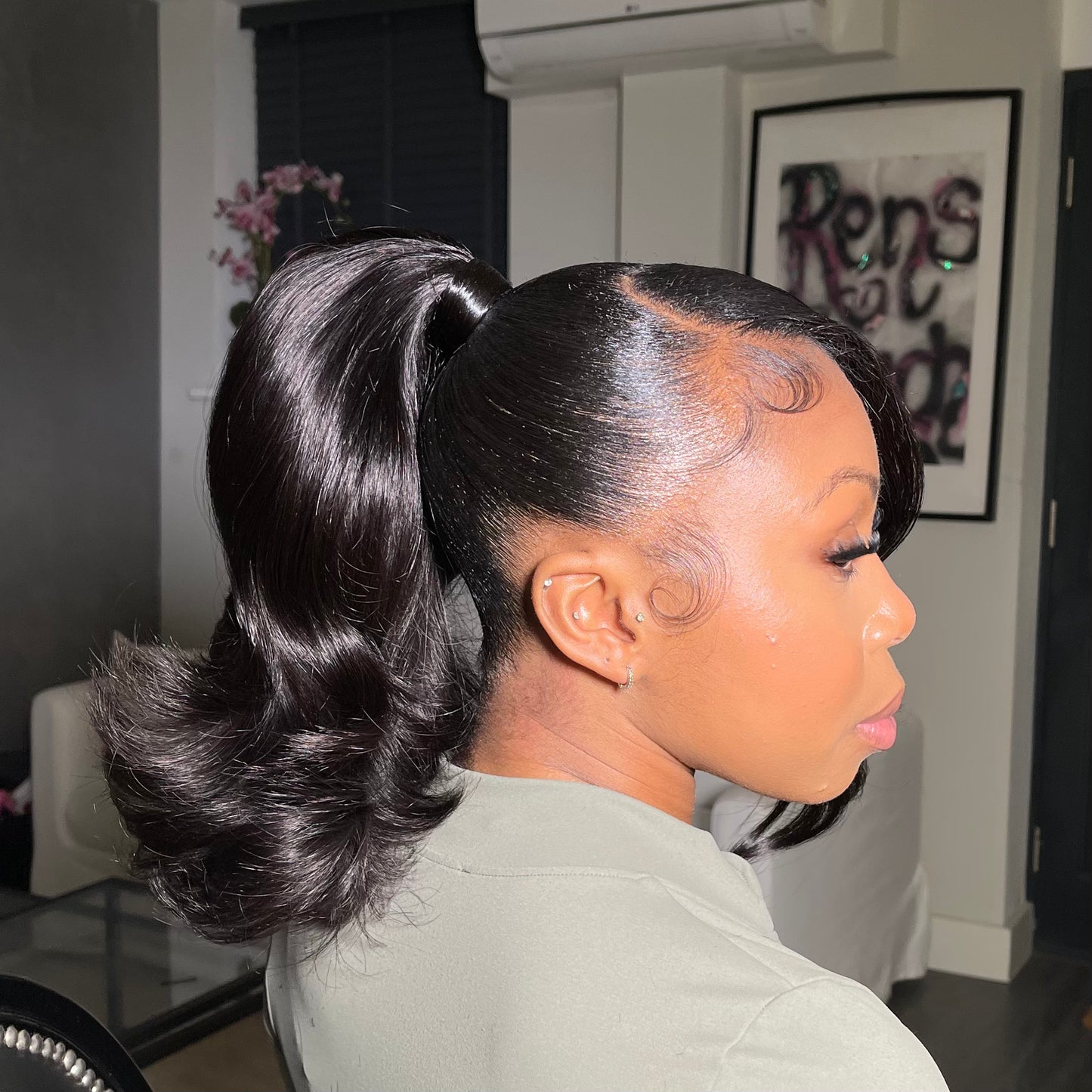 Side Fringe Ponytail Tutorial - Sleek Renstouch Method